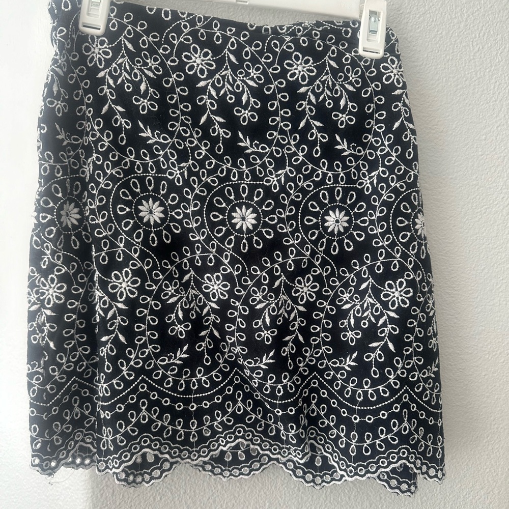 Loft Black and White mini skirt